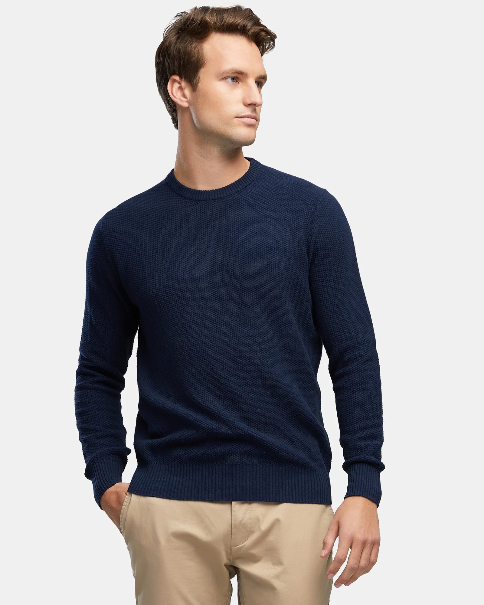 TEXTURED COTTON CREW KNIT - Image 5