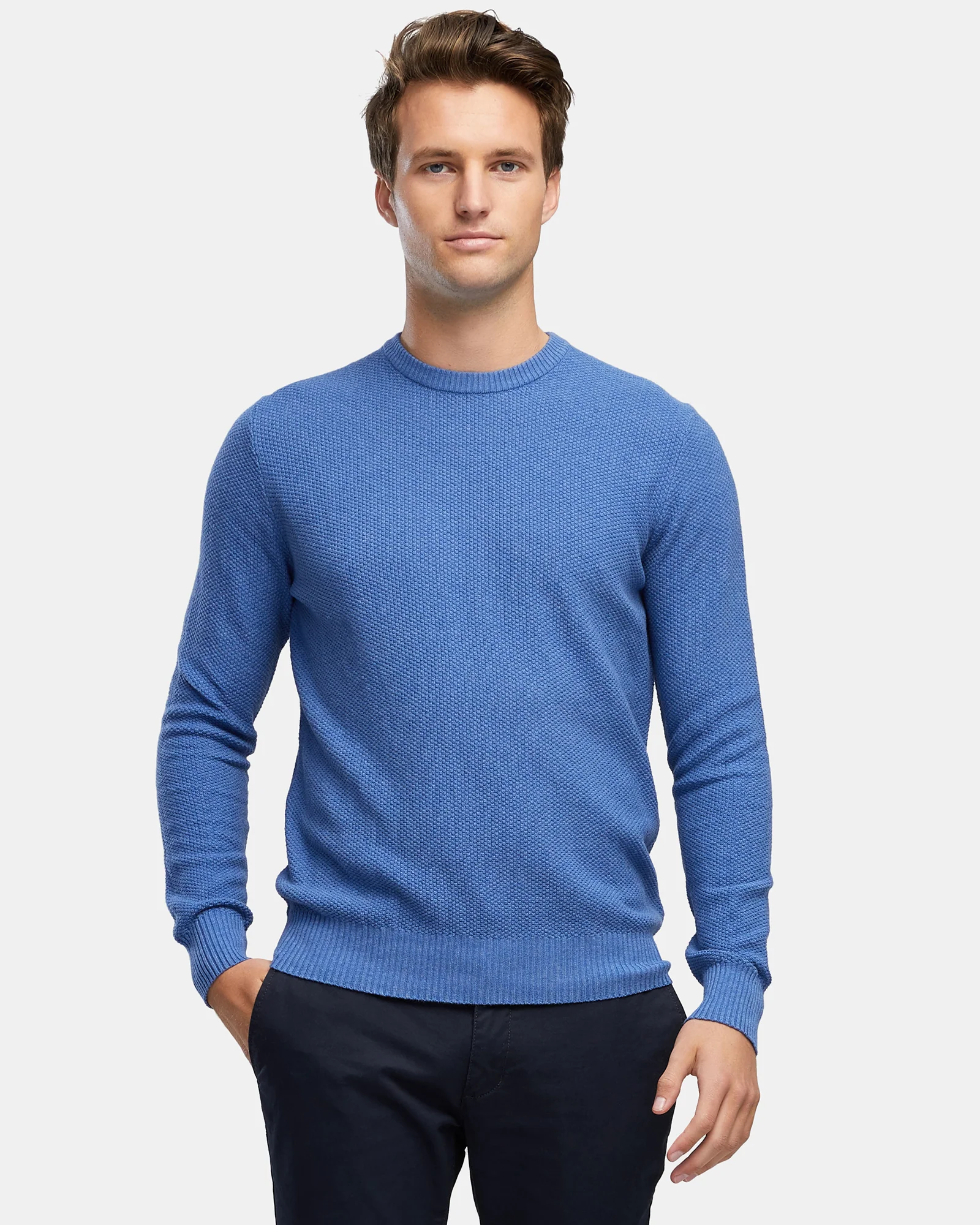 TEXTURED COTTON CREW KNIT - Image 3