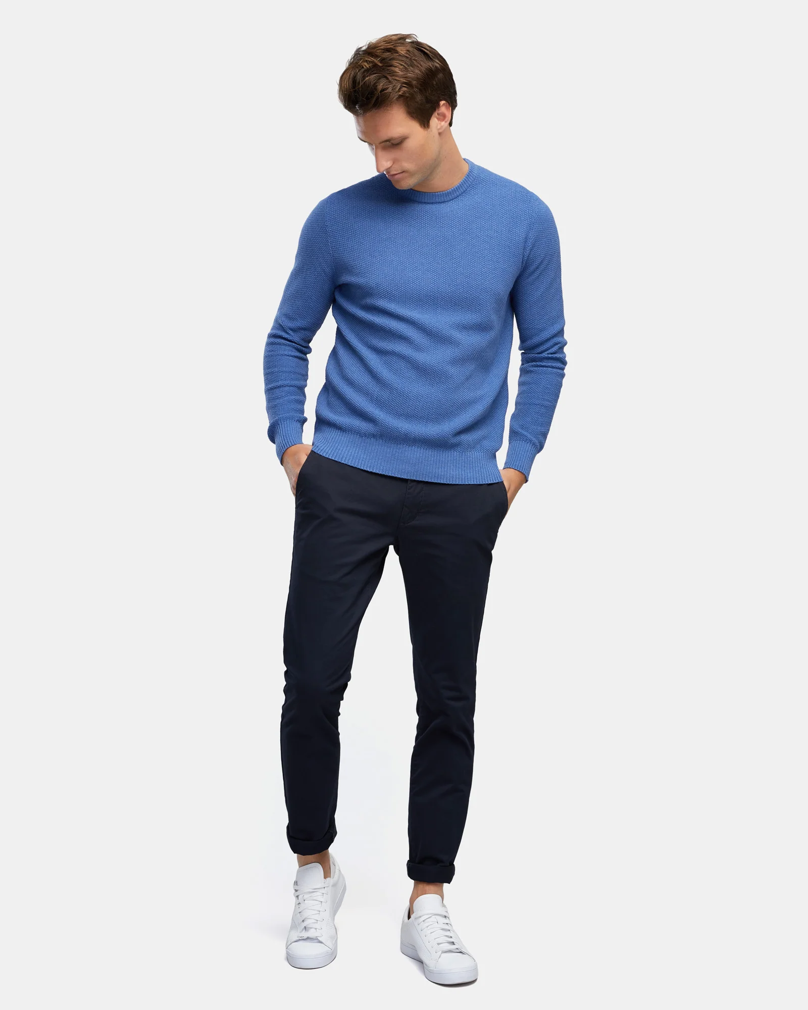TEXTURED COTTON CREW KNIT - Image 5